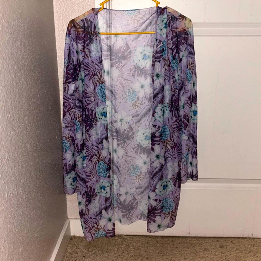 Floral shawl over the shoulder light weight cover up